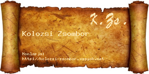 Kolozsi Zsombor névjegykártya
